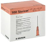 BBraun Sterican Игла инъекционная Стерикан 18G (1,20 х 40 мм), 100 штук