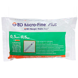 BD Micro-Fine Plus Шприцы инсулиновые Микро-Файн Плюс 0,5 ml U-100 с несъемной иглой 29 G, 10 штук