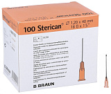 BBraun Sterican Игла инъекционная Стерикан 18G (1,20 х 40 мм) короткий срез, 100 штук