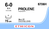 Ethicon Prolene Шовный материал нерассасывающийся Пролен 6-0, 2 колющие иглы,  75 см, 1 шт